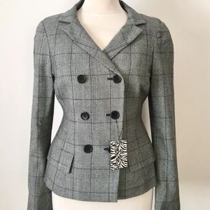 LK Bennett fine merino plaid jacket size 4